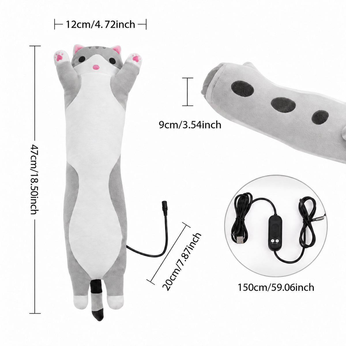Calefactor eléctrico de peluche que alivia cólicos y frío